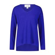 Elegant V-hals Pullover med Rhinestones