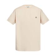 Beige Crew Neck Kortærmet Top