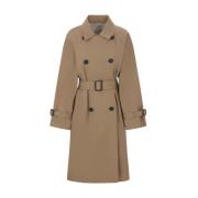 Brun dobbeltradet trenchcoat