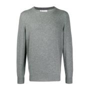 Luksuriøst Crew Neck Strik Lightgray