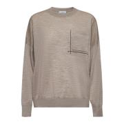 Beige Uld Cashmere Sweater