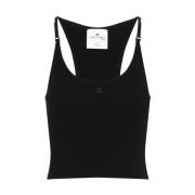 Ribstrik Tank Top i Sort