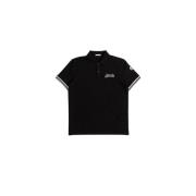 Sort broderet poloshirt