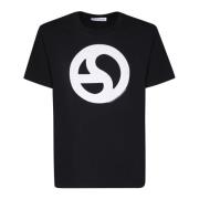 Sort T-shirt med logo print