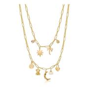 Women's Layered Charm Necklace