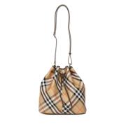 Vintage Check Bucket Taske Beige