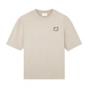 Bomuld Crew-neck T-shirt med Fox Patch