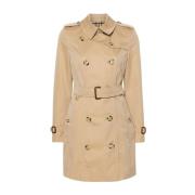 Beige Bomuld Trenchcoat