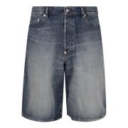 Denim Shorts med knaplukning