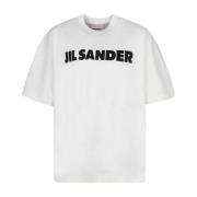 Hvid Logo Print T-shirt