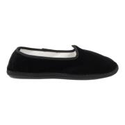 Unisex's plain black velvet sko