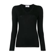 Sort Silk-Cashmere Blend Brigitte Sweater