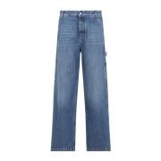 Mid Blue Cargo Jeans