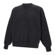 Sort Bomulds Sweatshirt med Perlelogo