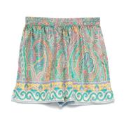 Multifarvet Paisley Silke Shorts