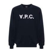 Navy Blue Crew Neck Logo Sweatshirt