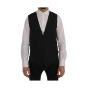 Elegant Stribet Uldvest