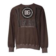 Logo Print Pullover Sweater i brun