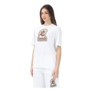 Hvid T-shirt med Oversize Logo Print