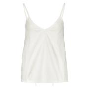 Plisseret V-udskæring Linned Tank Top