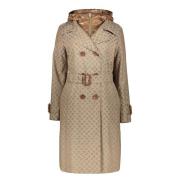 Logo Jacquard Polstret Trench Coat