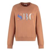 Ribbet Bomuld Crew-Neck Sweatshirt