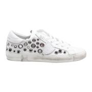 Studded Hvide Lædersneakers