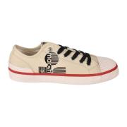 Canvas Sneakers med Kontrast Logo Print