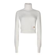 Ensfarvet Logo Roll-neck Sweater