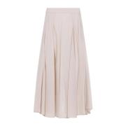 Beige Ambrato Midi Nederdel