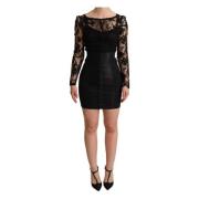 Sort Bodycon Mini Kjole med Blonde Top