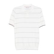 Stribet Polo Shirt Hvid Stilfuld Eco