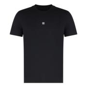 Ribbet crew-neck bomuld T-shirt