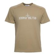 Beige T-shirt med stilfulde detaljer