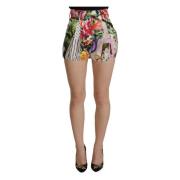 Blomstret High-Waist Shorts