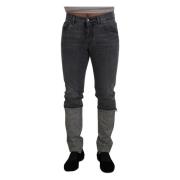 Elegant gråternet denim skat