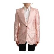 Elegant lyserød silke blazer jakke