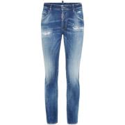 Blå Distressed Denim Jeans