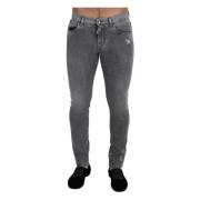 Elegant Grå Vasket Denim Jeans