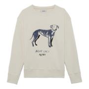 Blå Lacy Bomulds Crewneck Sweatshirt