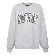 Bomuld Crewneck Sweatshirt med Broderi