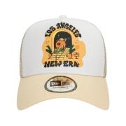 Beige Los Angeles Grafisk Print Trucker Hat