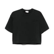 Sort Logo Broderet Crew Neck T-shirt