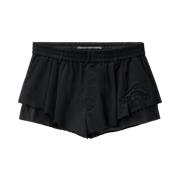 Flared Wool Blend Shorts