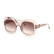 Beige Acetat solbriller med brune linser