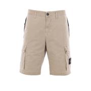 Cargo Shorts i Beige med Flere Lommer