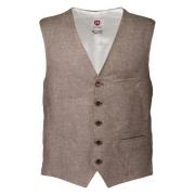 Brun Blomme Gilets Stilfuld Vest