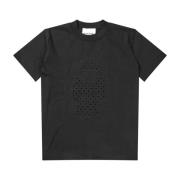 Sort Broderet T-shirt