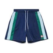 Plisseret Nylon Blå Shorts