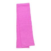 Neon Pink Ribbed Scarf Mountainll Model